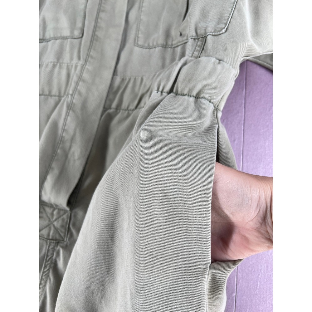 BDG Urban Outfitters Khaki Tan Utility Romper Long Sleeve Button Front Small - Picture 5 of 14